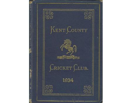 KENT COUNTY CRICKET CLUB 1934 [BLUE BOOK]