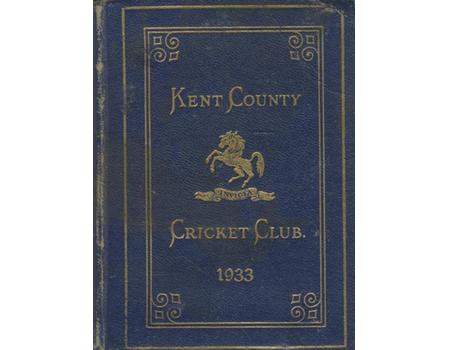 KENT COUNTY CRICKET CLUB 1933 [BLUE BOOK]