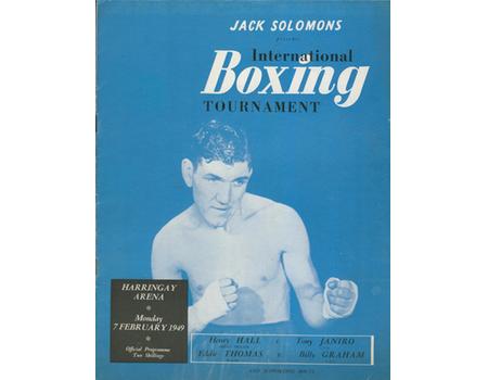 RINTY MONAGHAN V TERRY ALLEN 1949 BOXING PROGRAMME