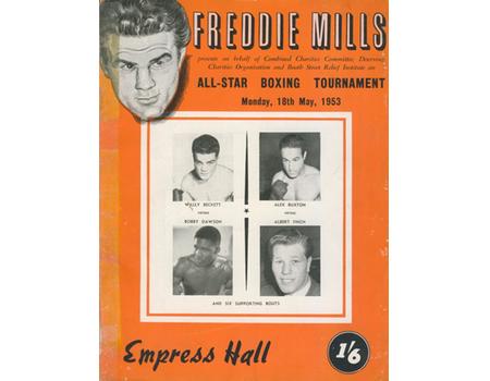 WALLY BECKETT V BOBBY DAWSON 1953 BOXING PROGRAMME