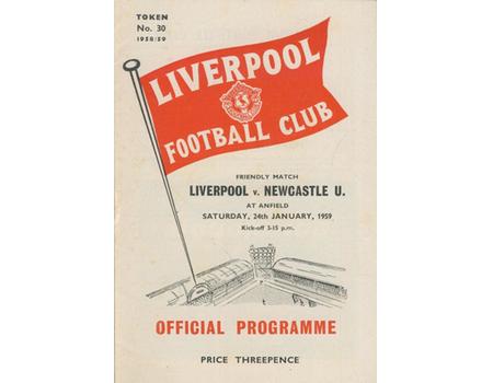LIVERPOOL V NEWCASTLE UNITED 1958-59 FOOTBALL PROGRAMME