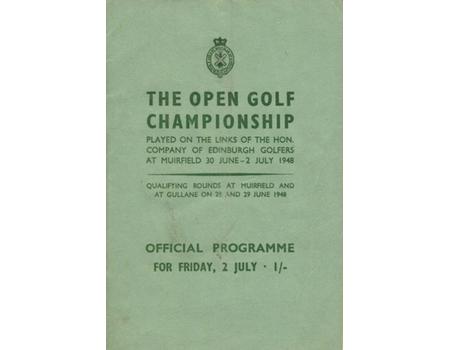 OPEN GOLF CHAMPIONSHIP 1948 (MUIRFIELD) PROGRAMME