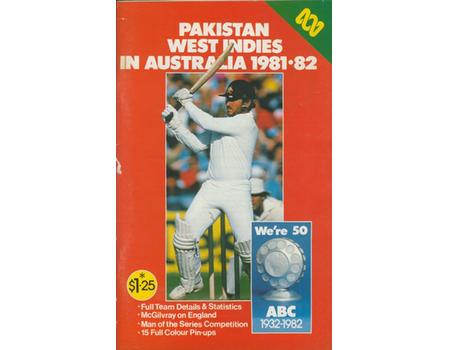 PAKISTAN, WEST INDIES IN AUSTRALIA 1981-82 CRICKET TOUR BROCHURE