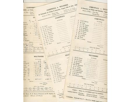 CORNWALL V WILTSHIRE 1962-65 CRICKET SCORECARDS (3)