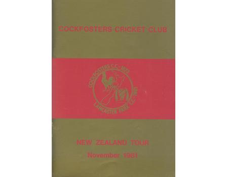 COCKFOSTERS CRICKET CLUB (TOUR TO NEW ZEALAND) 1981 CRICKET BROCHURE