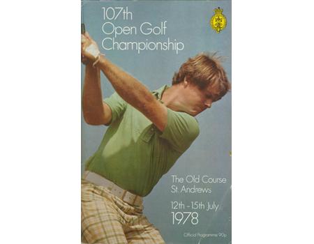 OPEN CHAMPIONSHIP 1978 (ST ANDREWS) GOLF PROGRAMME