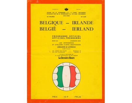 BELGIUM V REPUBLIC OF IRELAND 1966 FOOTBALL PROGRAMME