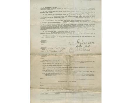 STANLEY JEHU 1933 SIGNED BOXING CONTRACT