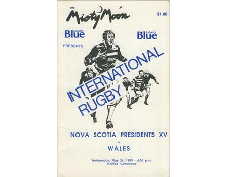 NOVIA SCOTIA PRESIDENTS XV V WALES 1989 RUGBY PROGRAMME - SIGNED BY WALES TEAM