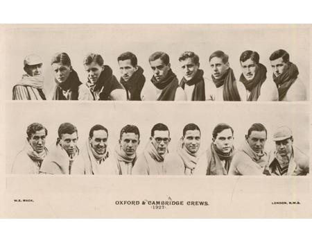 OXFORD AND CAMBRIDGE CREWS 1927 ROWING POSTCARD 