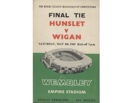 HUNSLET V WIGAN 1965 (CHALLENGE CUP FINAL) RUGBY LEAGUE PROGRAMME