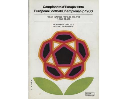 EUROPEAN FOOTBALL CHAMPIONSHIPS 1980 TOURNAMENT PROGRAMME