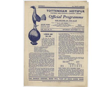 TOTTENHAM HOTSPUR V BRENTFORD 1949-50 FOOTBALL PROGRAMME