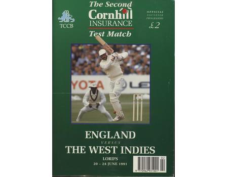 ENGLAND V WEST INDIES 1991 2ND TEST (LORD