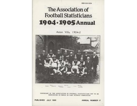 ASSOCIATION OF FOOTBALL STATISTICIANS 1904-1905 ANNUAL