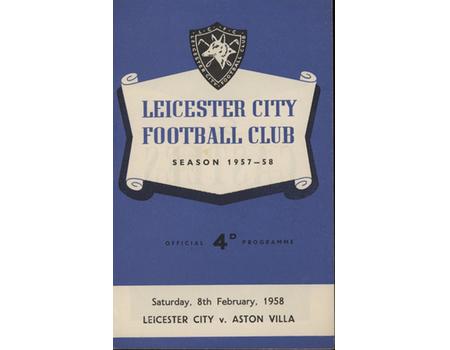 LEICESTER CITY V ASTON VILLA 1957-58 FOOTBALL PROGRAMME