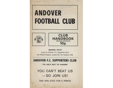 ANDOVER FOOTBALL CLUB HANDBOOK 1973-74