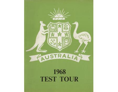 AUSTRALIA 1968 TEST TOUR - CRICKET BROCHURE