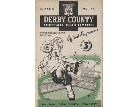 DERBY COUNTY V STOKE CITY 1951-52 FOOTBALL PROGRAMME