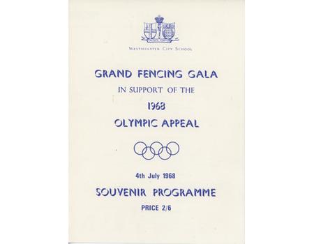 GRAND FENCING GALA 1968 (WESTMINSTER SCHOOL) SOUVENIR PROGRAMME