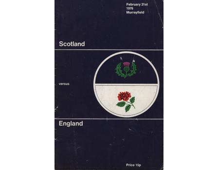 SCOTLAND V ENGLAND 1976 RUGBY PROGRAMME
