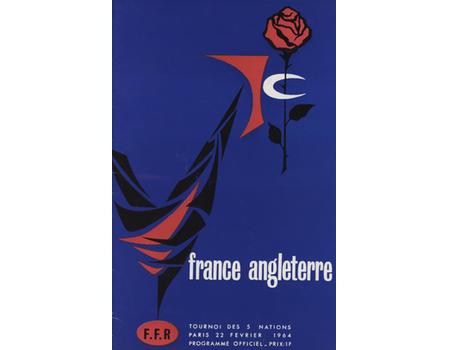 FRANCE V ENGLAND 1964 RUGBY PROGRAMME