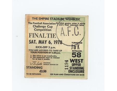 ARSENAL V IPSWICH TOWN 1978 (F.A. CUP FINAL) FOOTBALL TICKET