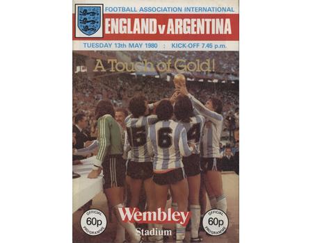 ENGLAND V ARGENTINA 1980 FOOTBALL PROGRAMME