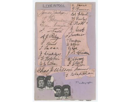 LIVERPOOL & LEICESTER CITY 1930-31 SIGNED ALBUM PAGE