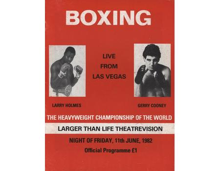 LARRY HOLMES V GERRY COONEY 1982 BOXING PROGRAMME