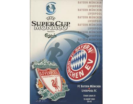 BAYERN MUNICH V LIVERPOOL 2001 (UEFA SUPER CUP) FOOTBALL PROGRAMME