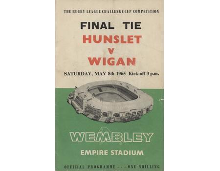 HUNSLET V WIGAN 1965 (CHALLENGE CUP FINAL) RUGBY LEAGUE PROGRAMME