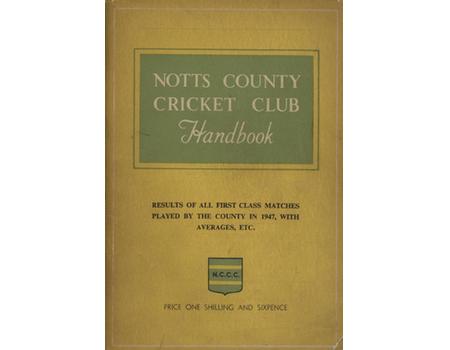 NOTTINGHAMSHIRE COUNTY CRICKET CLUB HANDBOOK 1948