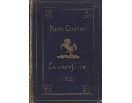 KENT COUNTY CRICKET CLUB 1922 [BLUE BOOK]