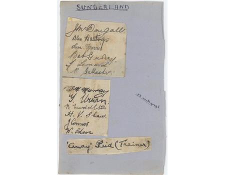 SHEFFIELD WEDNESDAY & SUNDERLAND 1930-31 SIGNED ALBUM PAGE