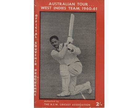 WEST INDIES CRICKET TOUR OF AUSTRALIA 1960-61 OFFICIAL SOUVENIR PROGRAMME