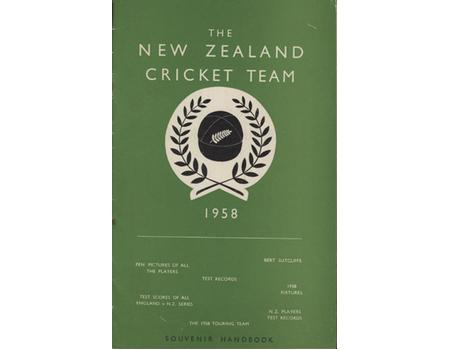 THE NEW ZEALAND CRICKET TEAM 1958 SOUVENIR HANDBOOK