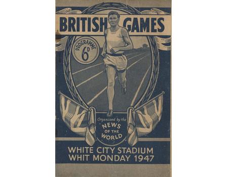 BRITISH GAMES 1947 ATHLETICS PROGRAMME