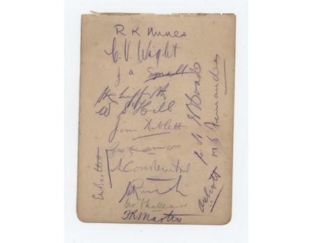 WEST INDIES 1928 AND 1939 CRICKET AUTOGRAPHS