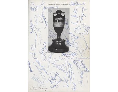 ENGLAND VERSUS AUSTRALIA: A PICTORIAL HISTORY OF THE TEST MATCHES SINCE 1877 (MULTI SIGNED)