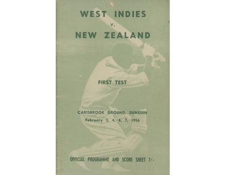 NEW ZEALAND V WEST INDIES 1956 (FIRST TEST) CRICKET PROGRAMME
