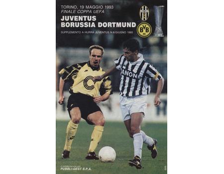 JUVENTUS v BORUSSIA DORTMUND 1993 FOOTBALL PROGRAMME