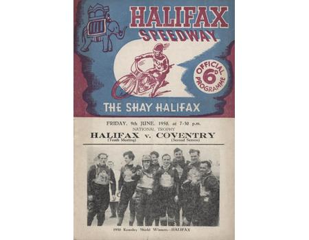 HALIFAX V COVENTRY 1950 SPEEDWAY PROGRAMME