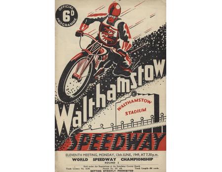 WORLD SPEEDWAY CHAMPIONSHIP ROUND 2 (WALTHAMSTOW STADIUM) 1949 PROGRAMME