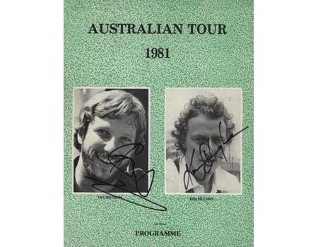 AUSTRALIAN TOUR 1981 SOUVENIR CRICKET BROCHURE