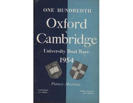 OXFORD V CAMBRIDGE UNIVERSITY BOAT RACE 1954 ROWING PROGRAMME