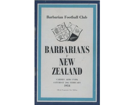 BARBARIANS V NEW ZEALAND 1954 RUGBY PROGRAMME