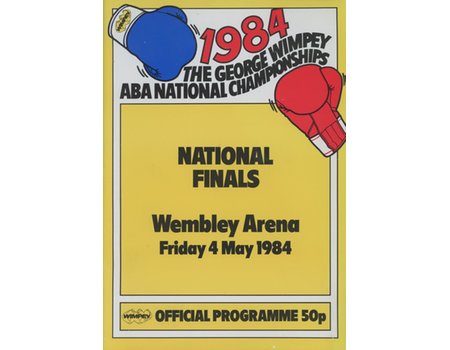 ABA NATIONAL CHAMPIONSHIPS 1984 NATIONAL FINALS BOXING PROGRAMME