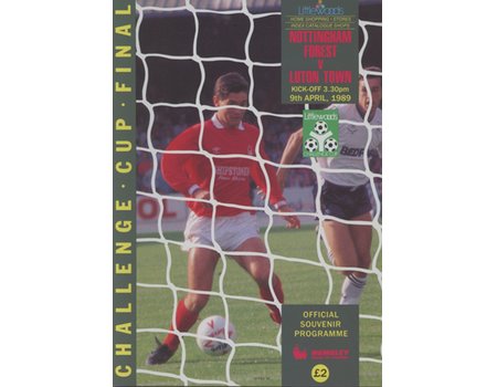 NOTTINGHAM FOREST V LUTON TOWN 1989 (LITTLEWOODS CUP FINAL) FOOTBALL PROGRAMME