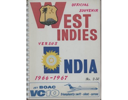OFFICIAL SOUVENIR OF THE WEST INDIES CRICKET TOUR OF INDIA 1966-67